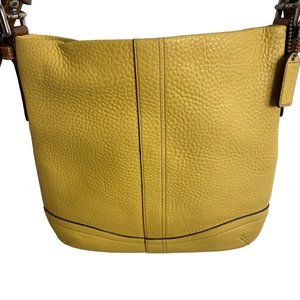 Authentic Coach Shoulder Bag Yellow Leather
